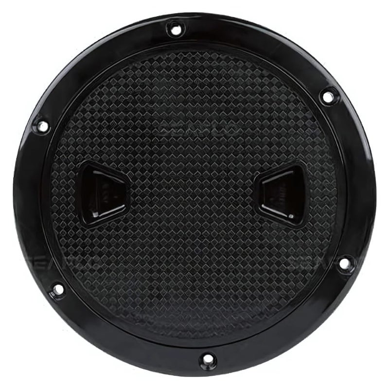 SEAFLO 4" - 8" Black Circular Non Slip Inspection Hatch w/Detachable Cover (6") - Image 1